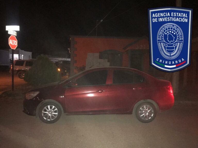 Asegura AEI Occidente automóvil con reporte de robo en Cd. Juárez