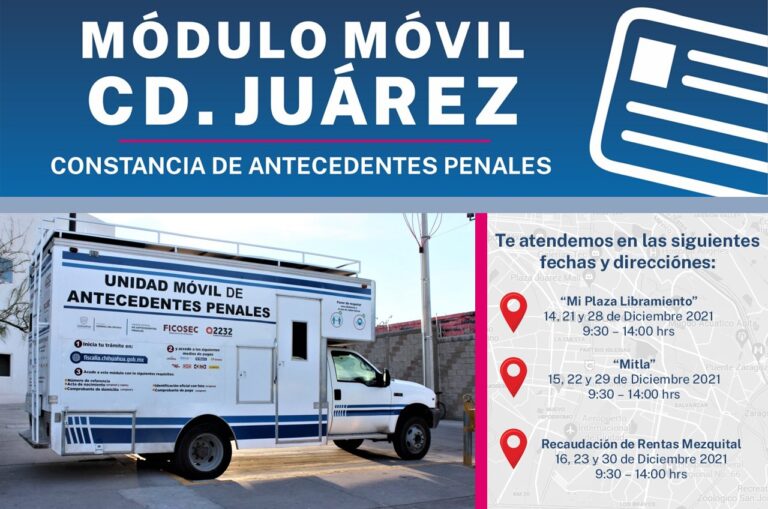 Instala FGE módulo móvil para tramitar constancia de antecedentes penales en Cd. Juárez