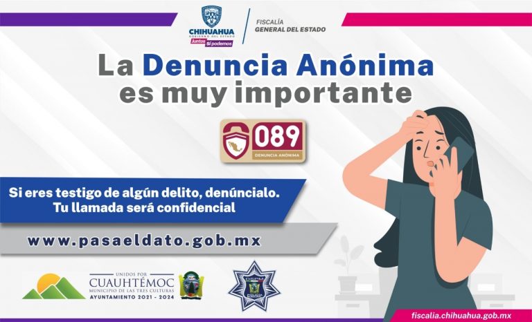 Se unen Fiscalía y Ayuntamiento de Cuauhtémoc para promover línea 089 de Denuncia Anónima