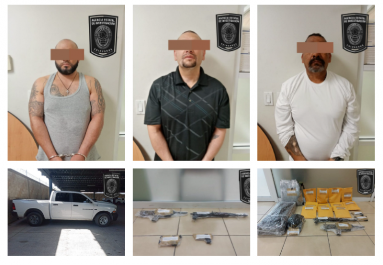 Captura FGE a tres presuntos sicarios, les aseguran armas y equipo táctico en Juárez