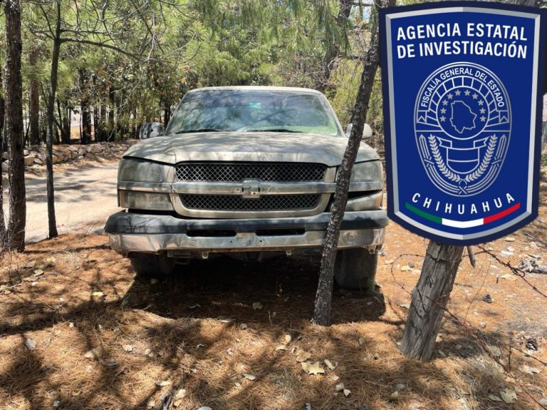 Asegura AEI en Guachochi pick up robada en Chihuahua