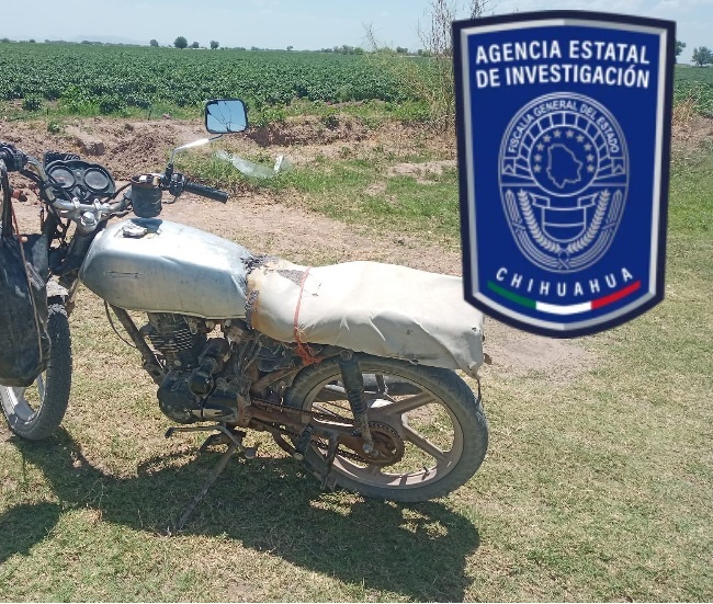 Durante operativo en Meoqui, aseguran motocicleta robada en la ciudad de Delicias