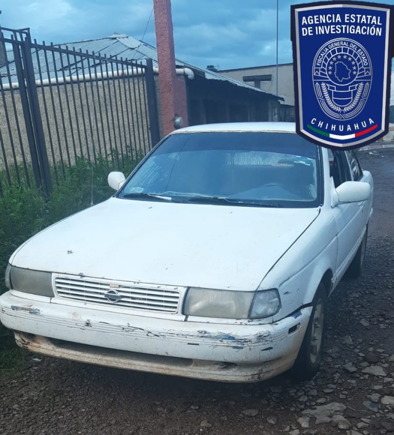 Asegura FGE en Guachochi vehículo robado en Parral