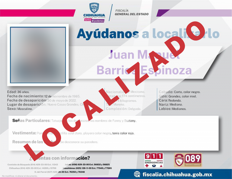 Identifica FGE y entrega cuerpo de persona localizada sin vida en Madera