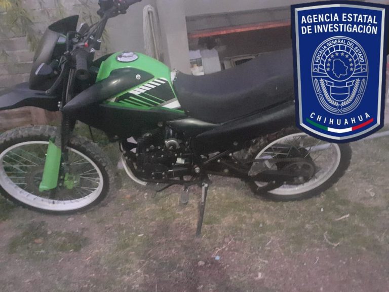 Asegura AEI motocicleta con reporte de robo en Jiménez