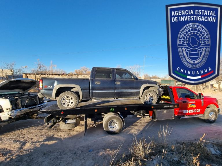 Asegura AEI en Samalayuca tres vehículos con reporte de robo en El Paso, Texas