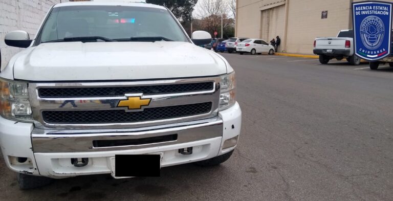 Recupera AEI camioneta con reporte de robo en el municipio de Jiménez