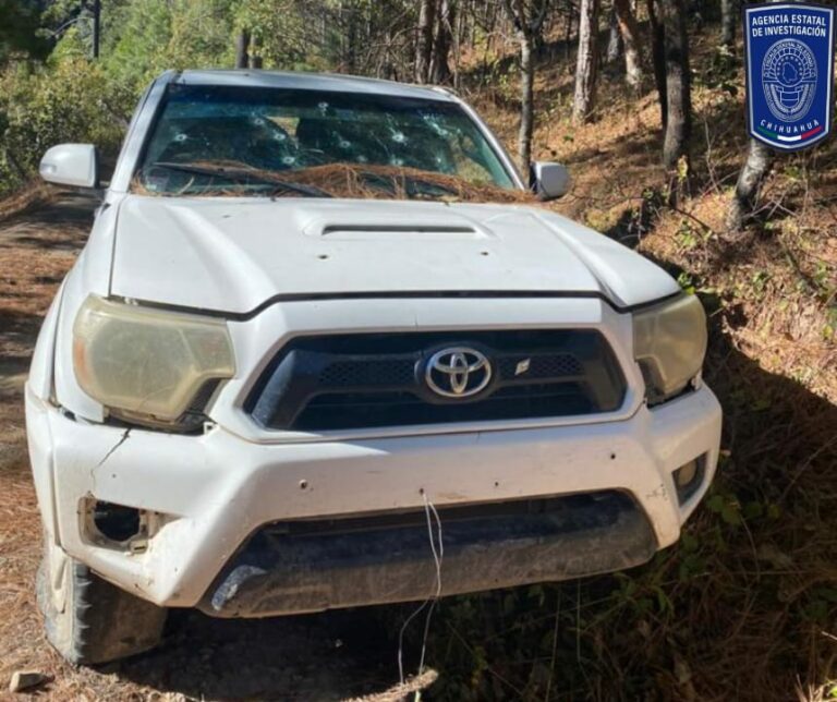 Asegura AEI en Guadalupe y Calvo camioneta con reporte de robo en Sinaloa