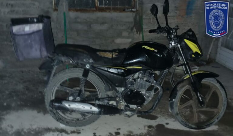 Recupera AEI motocicleta que contaba con reporte de robo en Jiménez