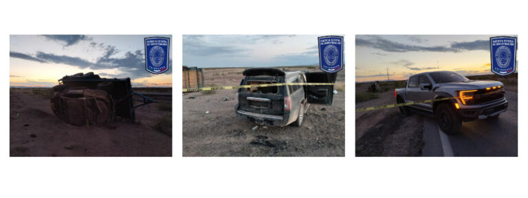 Asegura AEI Noroeste vehículos dañados en accidente y con disparos de armas de fuego