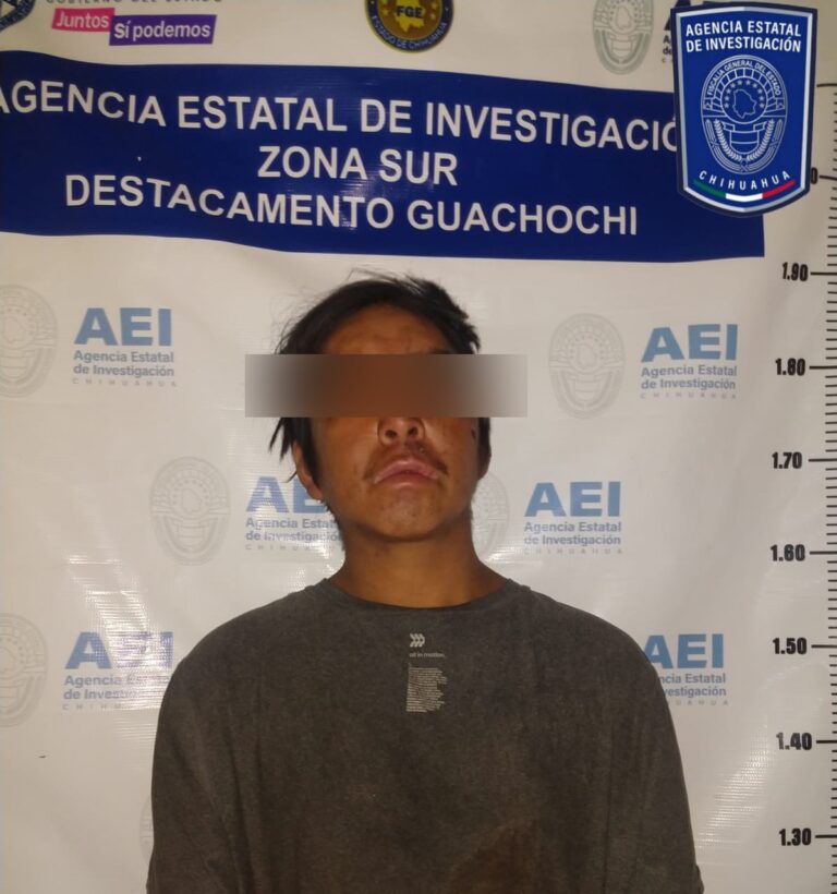 Captura AEI en Cuauhtémoc a presunto responsable de un homicidio en Guachochi