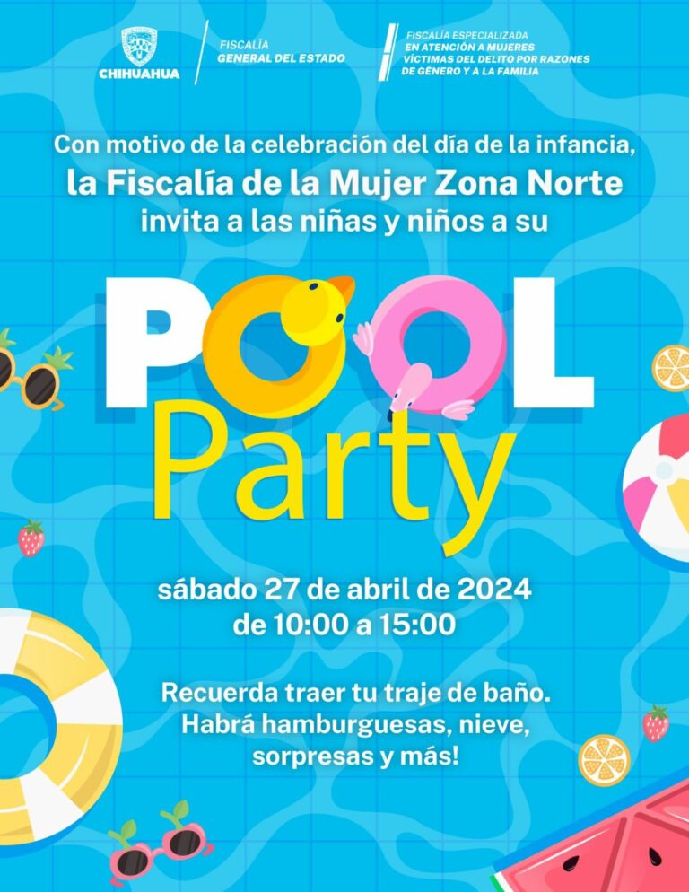 Fiscalía de la Mujer alista festejo para niñas y niños con el ‘Pool Party’